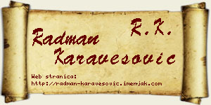 Radman Karavesović vizit kartica